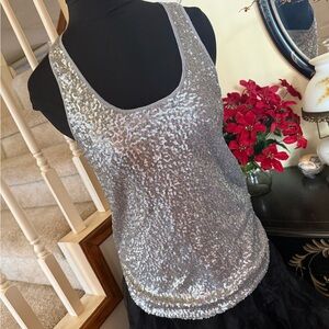 GAP Silver Sequin Tank Top